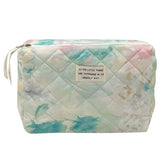 Juoxeepy Cotton Makeup Bag Large Travel Cosmetic Bag Quilted Cosmetic Pouch Coquette Aesthetic Floral Toiletry Bag